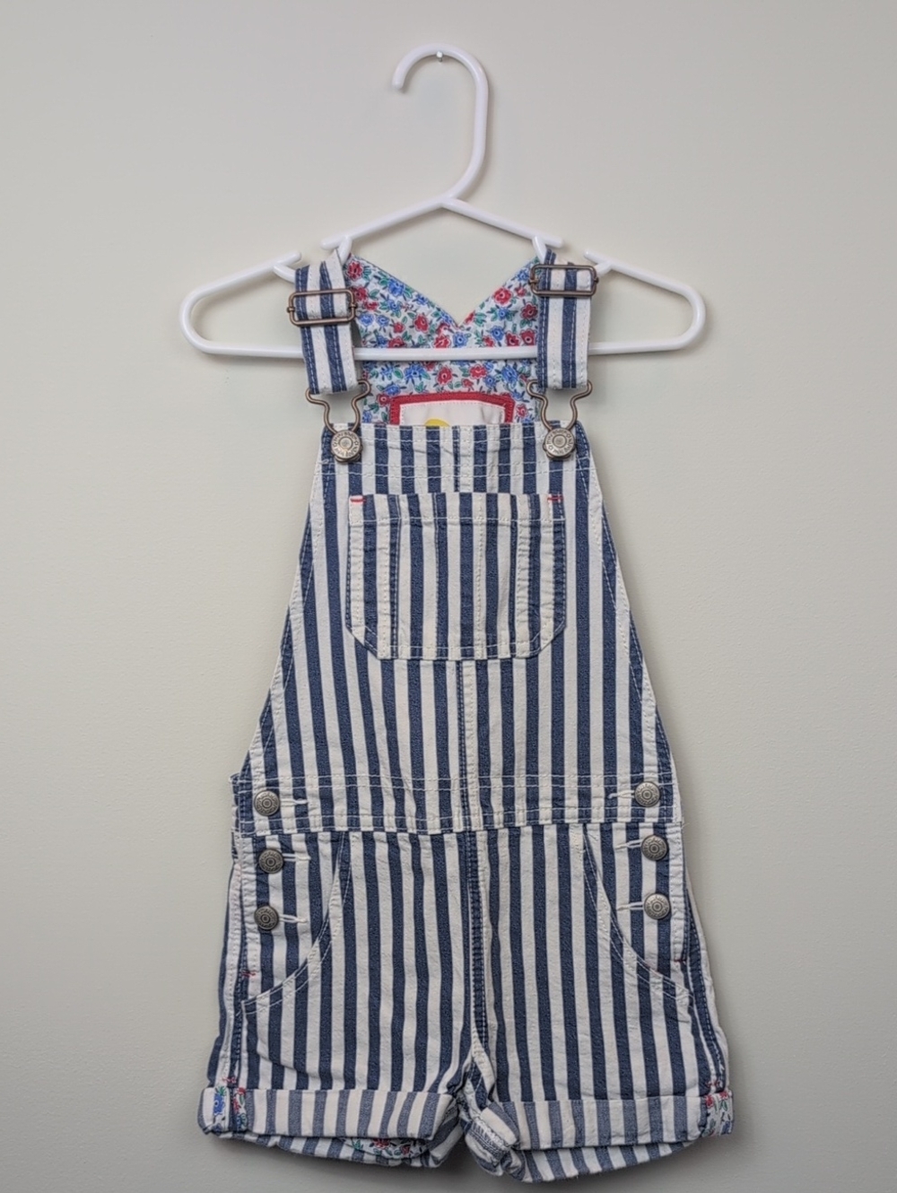 Mini Boden Striped Shortalls 3-4Y